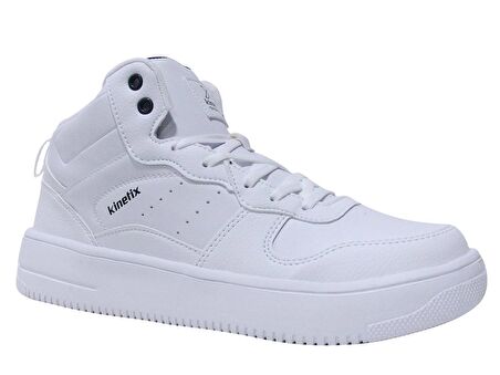 Kinetix Beyaz Bağcıklı Boğazlı Basket Sneakers Spor Ayakkabı