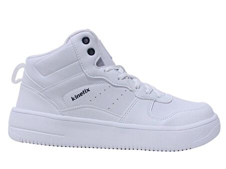 Kinetix Beyaz Bağcıklı Boğazlı Basket Sneakers Spor Ayakkabı