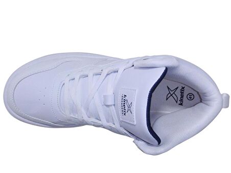 Kinetix Beyaz Bağcıklı Boğazlı Basket Sneakers Spor Ayakkabı