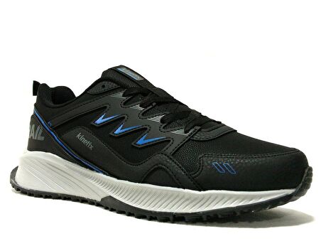 Kinetix Siyah Saks Mavi Gri Bağcıklı Sneakers Spor Ayakkabı