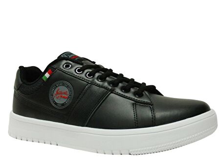 Jump Siyah Beyaz Kırmızı Bağcıklı Sneakers Spor Ayakkabı