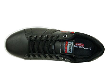 Jump Siyah Beyaz Kırmızı Bağcıklı Sneakers Spor Ayakkabı