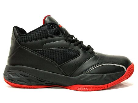 Jump Siyah Kırmızı Bağcıklı Boğazlı Basket Sneakers Spor Ayakkabı