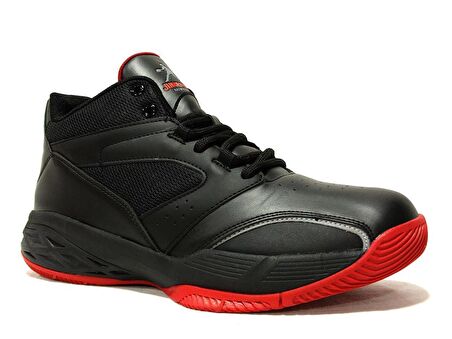 Jump Siyah Kırmızı Bağcıklı Boğazlı Basket Sneakers Spor Ayakkabı