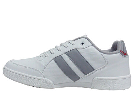 Jump Beyaz Gri Kırmızı Bağcıklı Sneakers Spor Ayakkabı