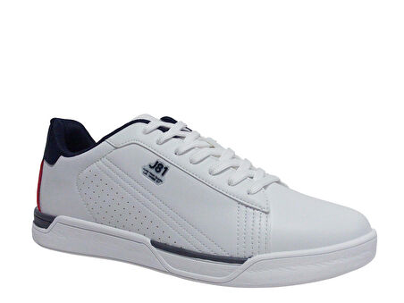Jump Beyaz Lacivert Kırmızı Bağcıklı Sneakers Spor Ayakkabı