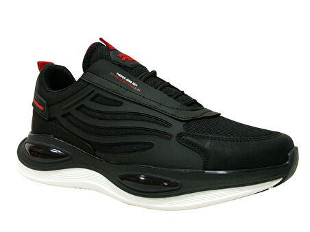 Wickers Siyah Kırmızı Bağcıklı Sneakers Spor Ayakkabı