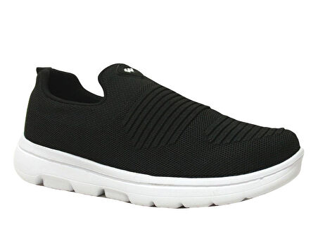 Wickers Siyah Beyaz Bağcıksız Aqua Sneakers Spor Ayakkabı