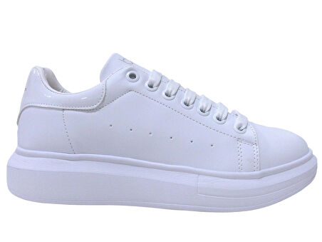 Bestof Beyaz Bağcıklı Sneakers Spor Ayakkabı
