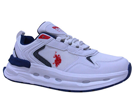 U.S. Polo ASSN. Beyaz Lacivert Kırmızı Bağcıklı Sneakers Spor Ayakkabı
