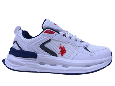 U.S. Polo ASSN. Beyaz Lacivert Kırmızı Bağcıklı Sneakers Spor Ayakkabı