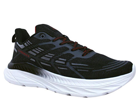 Lumberjack Siyah Beyaz Kırmızı Bağcıklı Sneakers Spor Ayakkabı