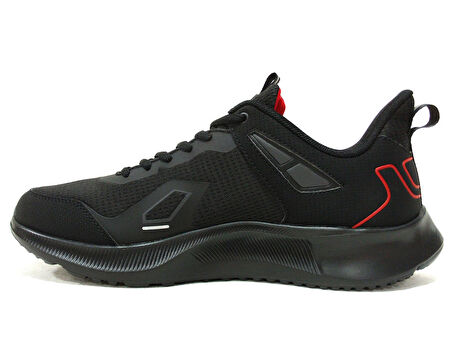 Lescon Siyah Kırmızı Gri Sneakers Bağcıklı Spor Ayakkabı