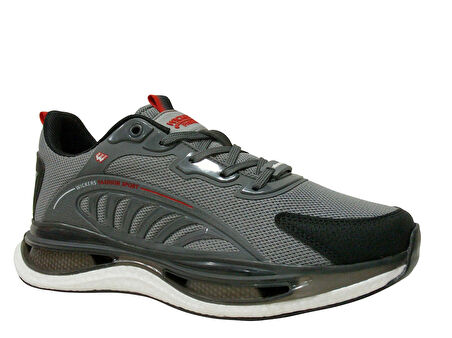 Wickers Füme Gri Kırmızı Bağcıklı Sneakers Spor Ayakkabı