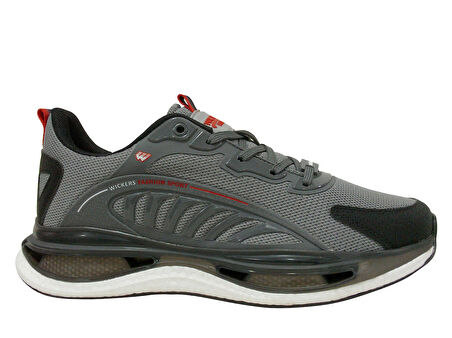 Wickers Füme Gri Kırmızı Bağcıklı Sneakers Spor Ayakkabı