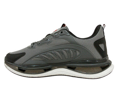 Wickers Füme Gri Kırmızı Bağcıklı Sneakers Spor Ayakkabı