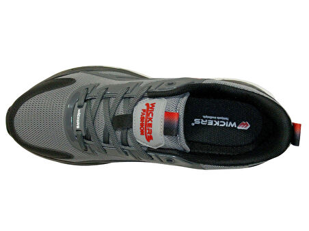 Wickers Füme Gri Kırmızı Bağcıklı Sneakers Spor Ayakkabı