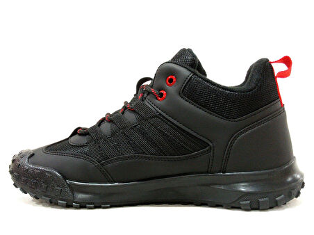 G-Class Siyah Kırmızı Bağcıklı Boğazlı Sneakers Spor Ayakkabı