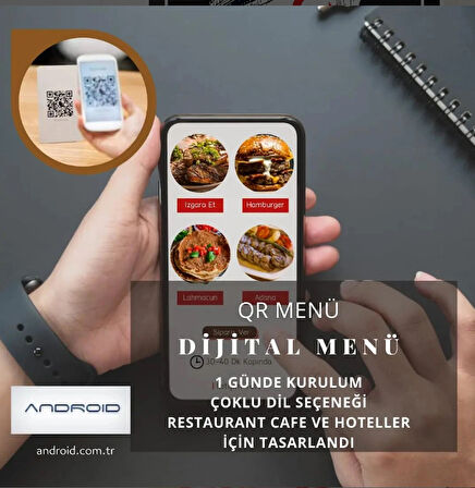 Qr Dijital Menü Türkçe İngilizce Restoran Kafe ve Hoteller için Menü Yazılımı