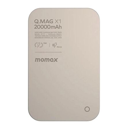Momax Titanium Wireless Kablosuz Powerbank 20.000mAh MagSafe Uyumlu