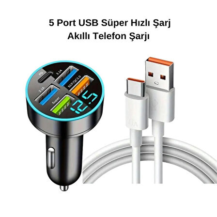 5 Port USB Süper Hızlı Şarj Akıllı Telefon Şarjı