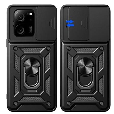 Gpack Xiaomi Mi 13T 13T Pro Kılıf Tank Aramid Sürgülü Vega YüzüklüNano