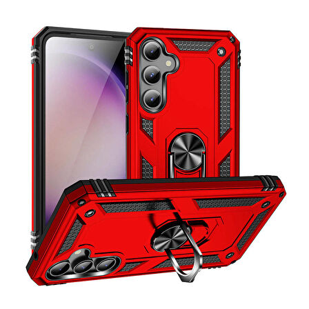Gpack Samsung Galaxy S23 FE Kılıf Vega Sert Silikon Tank Standlı Yüzüklü MıknatıslıNano