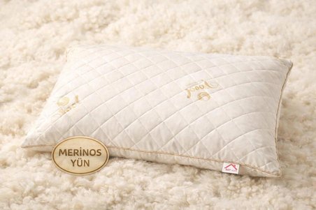 Kapitoneli Merinos Yün Yastık 1'li 1000 Gr 50x70 Cm