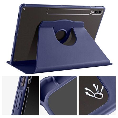 Gpack Samsung Galaxy Tab S9 Plus SM-x810 Kılıf Standlı Katlanabilir Pu Silikon tf2
