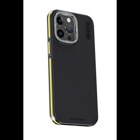 Joko Apple iPhone 15 Pro Max Kılıf Aramid 600D Kevlar Karbon Fiber Magsafe Kapak - Sarı