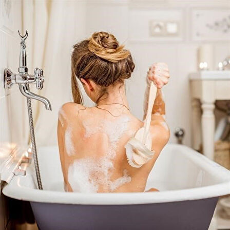CT-STONES® Doğal At Kılı Selülit Karşıtı Sapı Çıkabilen Ahşap Banyo Fırçası