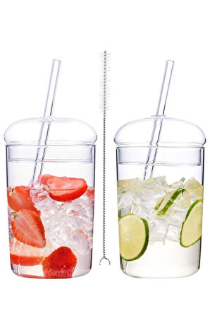 2 Adet Y39 450 ml Kubbe Kubbe Kapaklı Isıya Dayanıklı (2 Adet 6mm Pipet Kapağı )