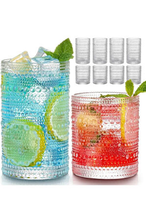 1 Adet y36 330ml Vintage Hobnail Bardak Antika Boncuk Kabartmalı  KahveViski