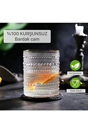 1 Adet y36 330ml Vintage Hobnail Bardak Antika Boncuk Kabartmalı  KahveViski