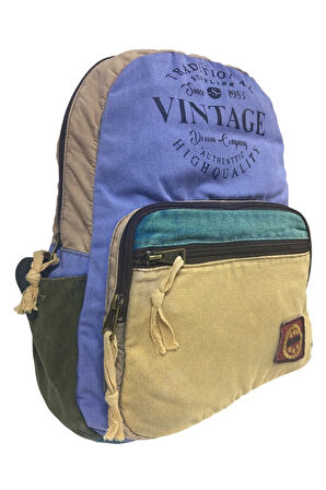 Kaliteli Renkli Vintage Disayn Günlük Sırt Gezi Okul Seyahat Çantası 31 cm x 41 cm