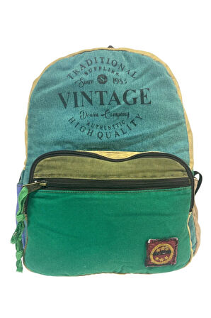 Kaliteli Renkli Vintage Disayn Günlük Sırt Gezi Okul Seyahat Çantası 31 cm x 41 cm