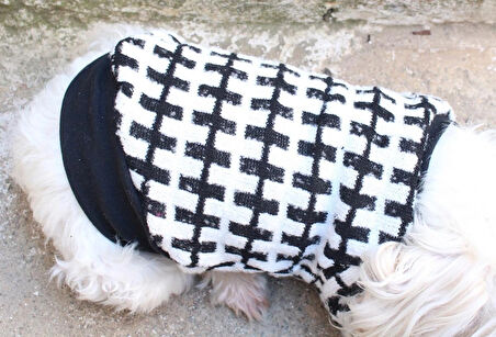 Siyah beyaz Köpek Kazak – Sıcak Tutan Şık Kışlık Köpek Kiyafeti