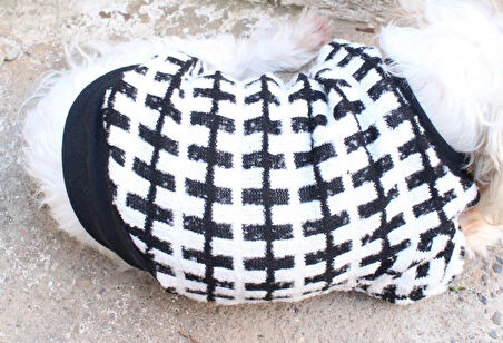 Siyah beyaz Köpek Kazak – Sıcak Tutan Şık Kışlık Köpek Kiyafeti