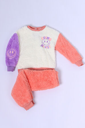 ÇOCUK PELUŞ ALT-ÜST TAKIM BASKILI KOLLARI RENKLİ D23