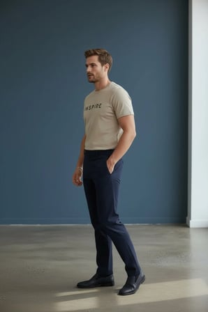 Erkek Inspire Baskılı Süprem Kumaş Tişört Slim Fit Pamuklu Yazlık Erkek T-Shirt Hardal-181