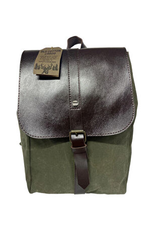 Vintage Kanvas Tek Bölmeli Büzgülü Kapaklı Disayn Gezi Kamp Okul Günlük Sırt Çantası 24x35cm