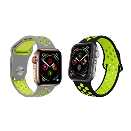 Apple Watch 42/44/45/49mm Delikli Kordon 2'li Set