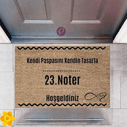 Kapı Önü Paspası Dekoratif Dijital Baskı Noter P-2551