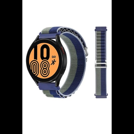 Watch 20mm KR410 Kumaş Kordon - Lacivert-Yeşil