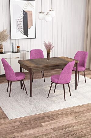 Rovena Leona Barok 80x132 Açılabilir Mdf Mutfak Masası Takımı 4 Adet Sandalye