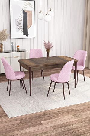 Rovena Leona Barok 80x132 Açılabilir Mdf Mutfak Masası Takımı 4 Adet Sandalye