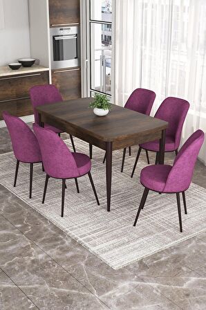 Rovena Leona Barok 80x132 Açılabilir Mdf Mutfak Masası Takımı 6 Adet Sandalye