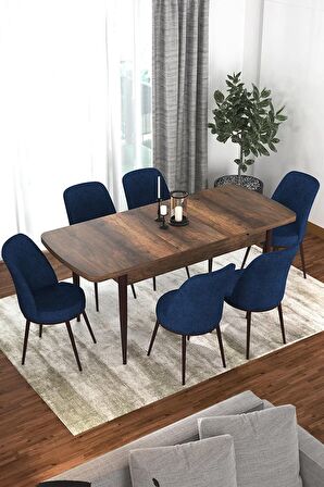 Rovena Leona Barok 80x132 Açılabilir Mdf Mutfak Masası Takımı 6 Adet Sandalye