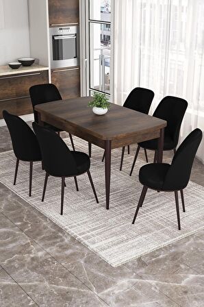 Rovena Leona Barok 80x132 Açılabilir Mdf Mutfak Masası Takımı 6 Adet Sandalye