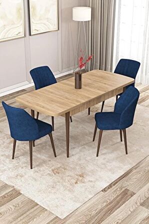 Rovena Zeta Meşe 80x132 Açılabilir Mdf Mutfak Masası Takımı 4 Adet Sandalye